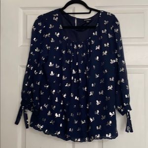 Roz and Ali rooster printed blouse